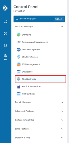 site redirects